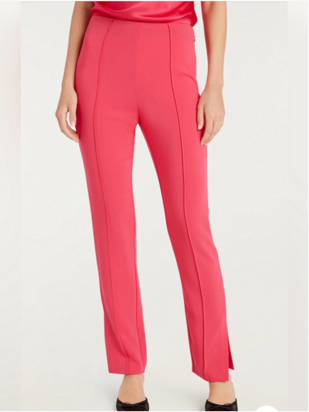 cinq a sept Pink Straight-Leg Seam-Front Pants